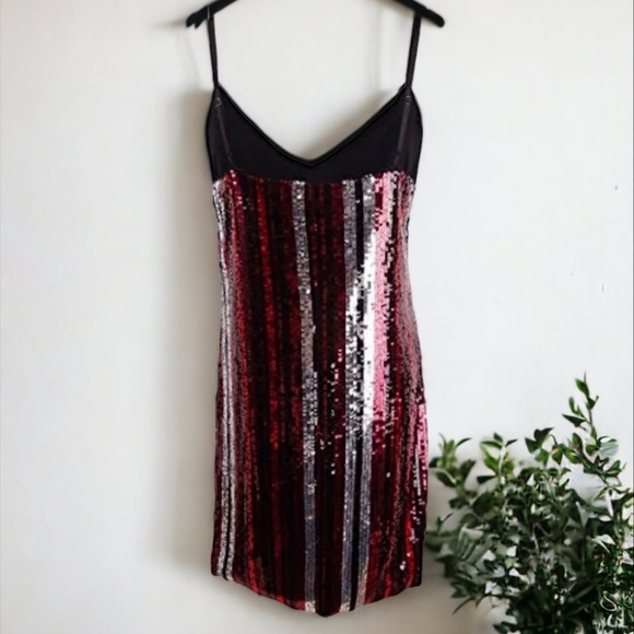 Bar III Sequin Stripe Mini Dress - Picture 8 of 15
